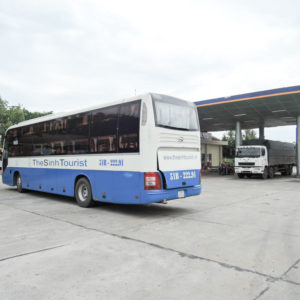 ガソリンスタンドで休憩